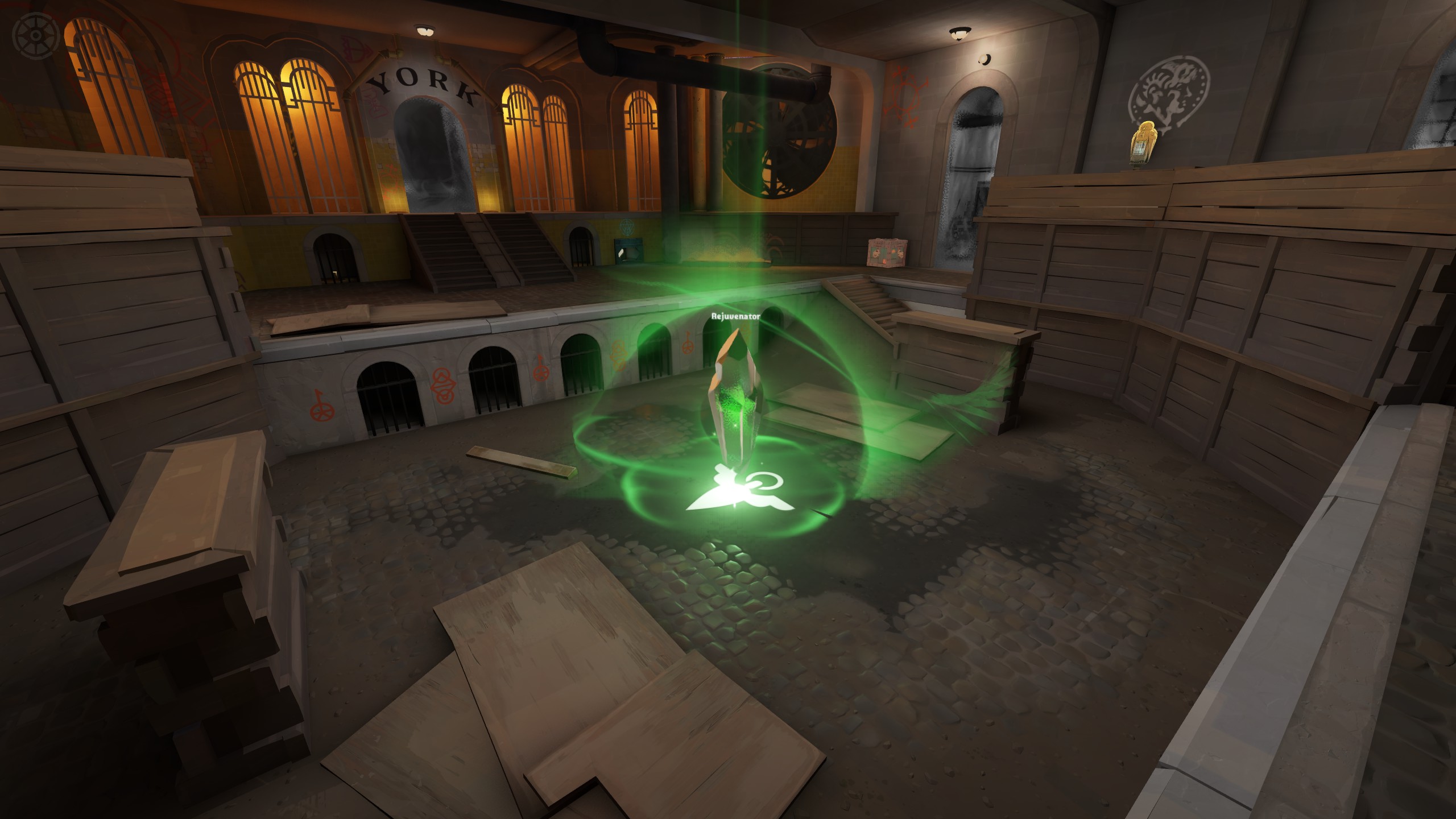 The Rejuvenator after it has descended into the pit.