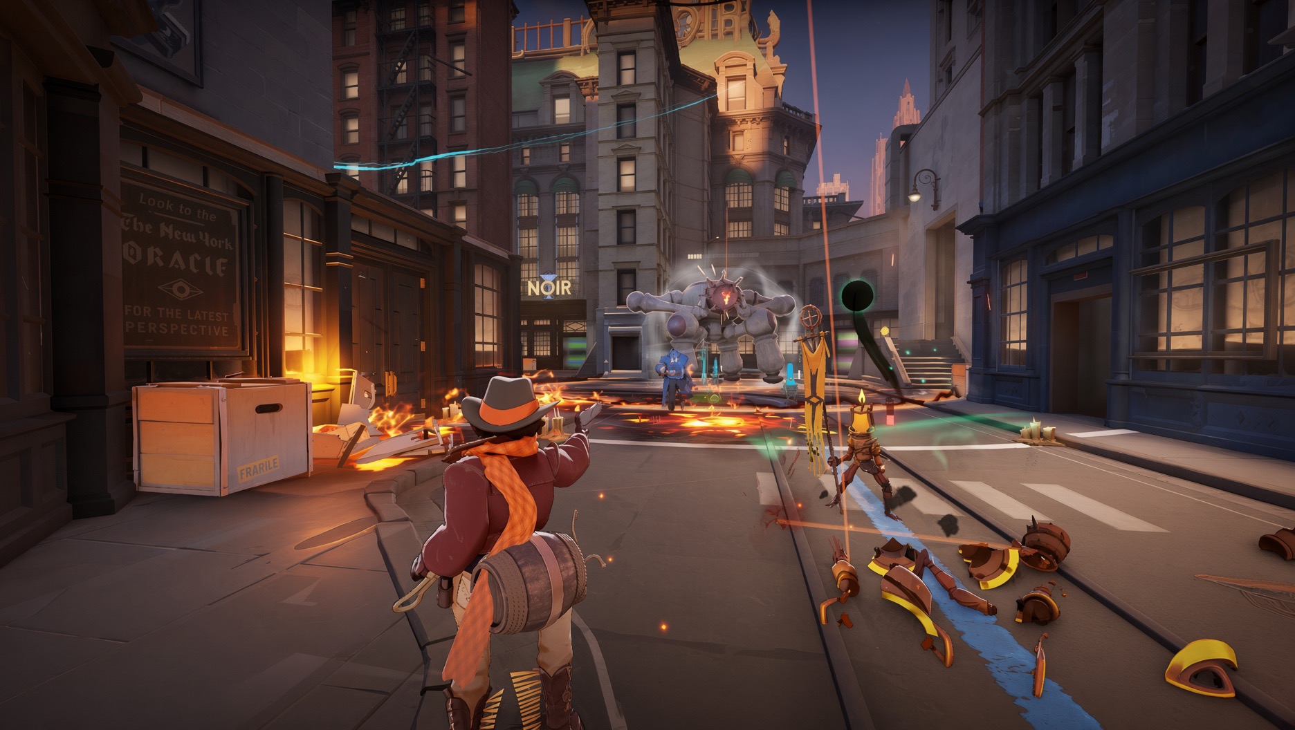 Troopers approaching an enemy Guardian.