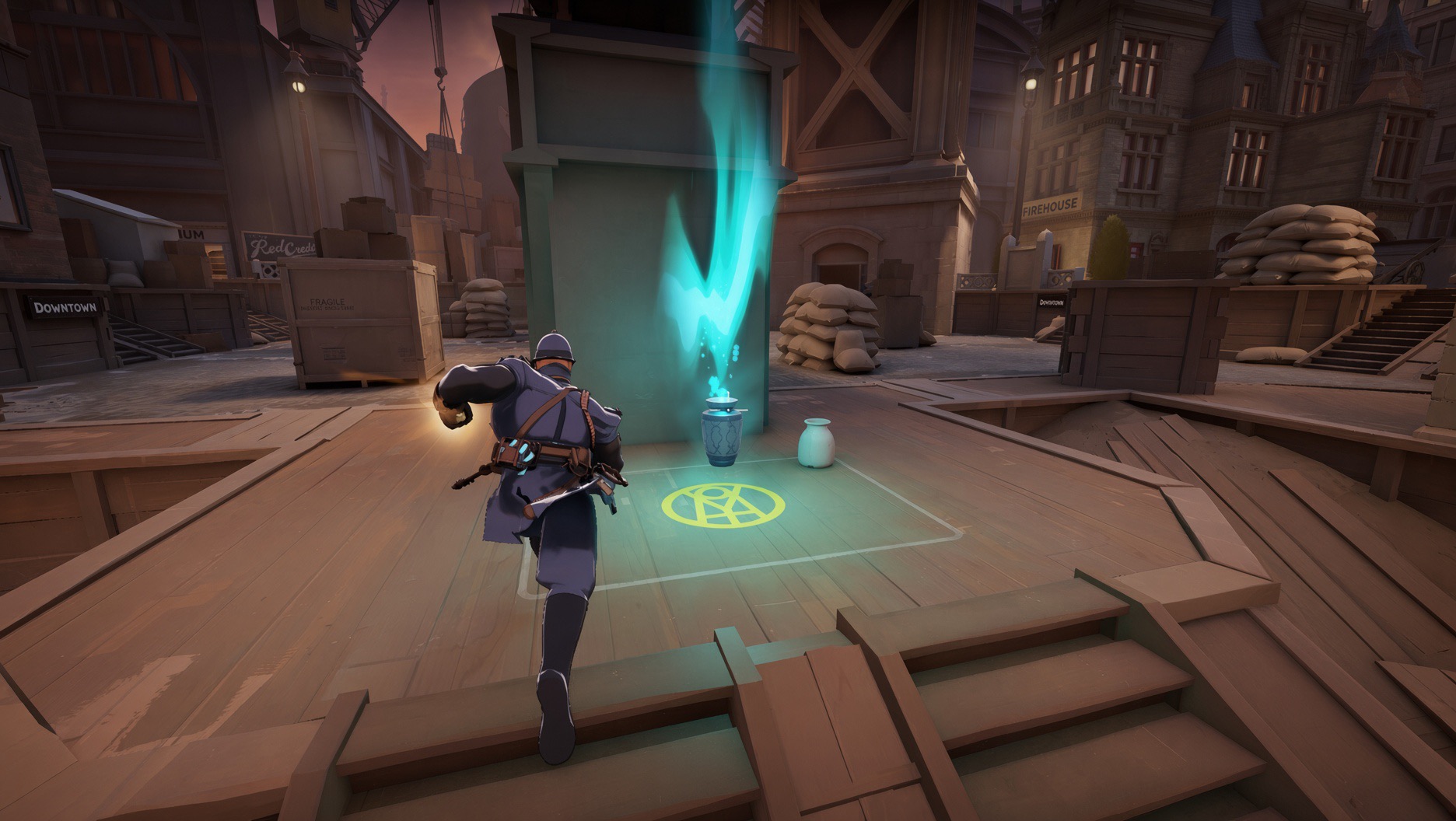 Warden charging a heavy-melee attack to get the Soul Urn.